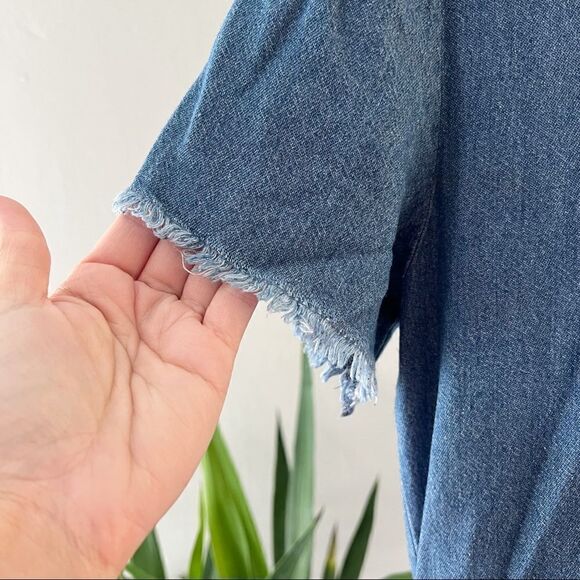 RedFox Distressed Denim Mini Dress - Picture 3 of 7